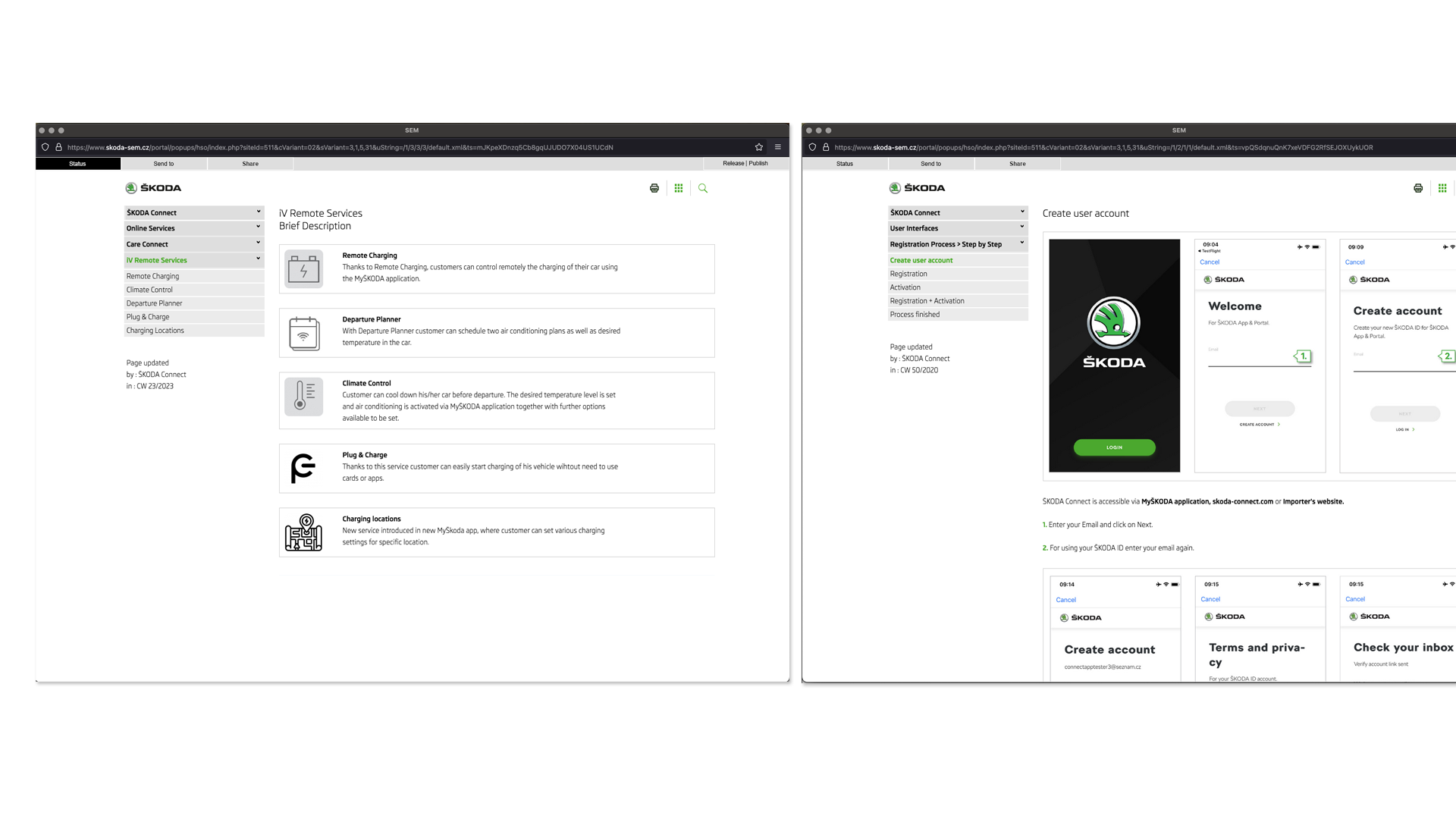 Skoda Connect CMS
