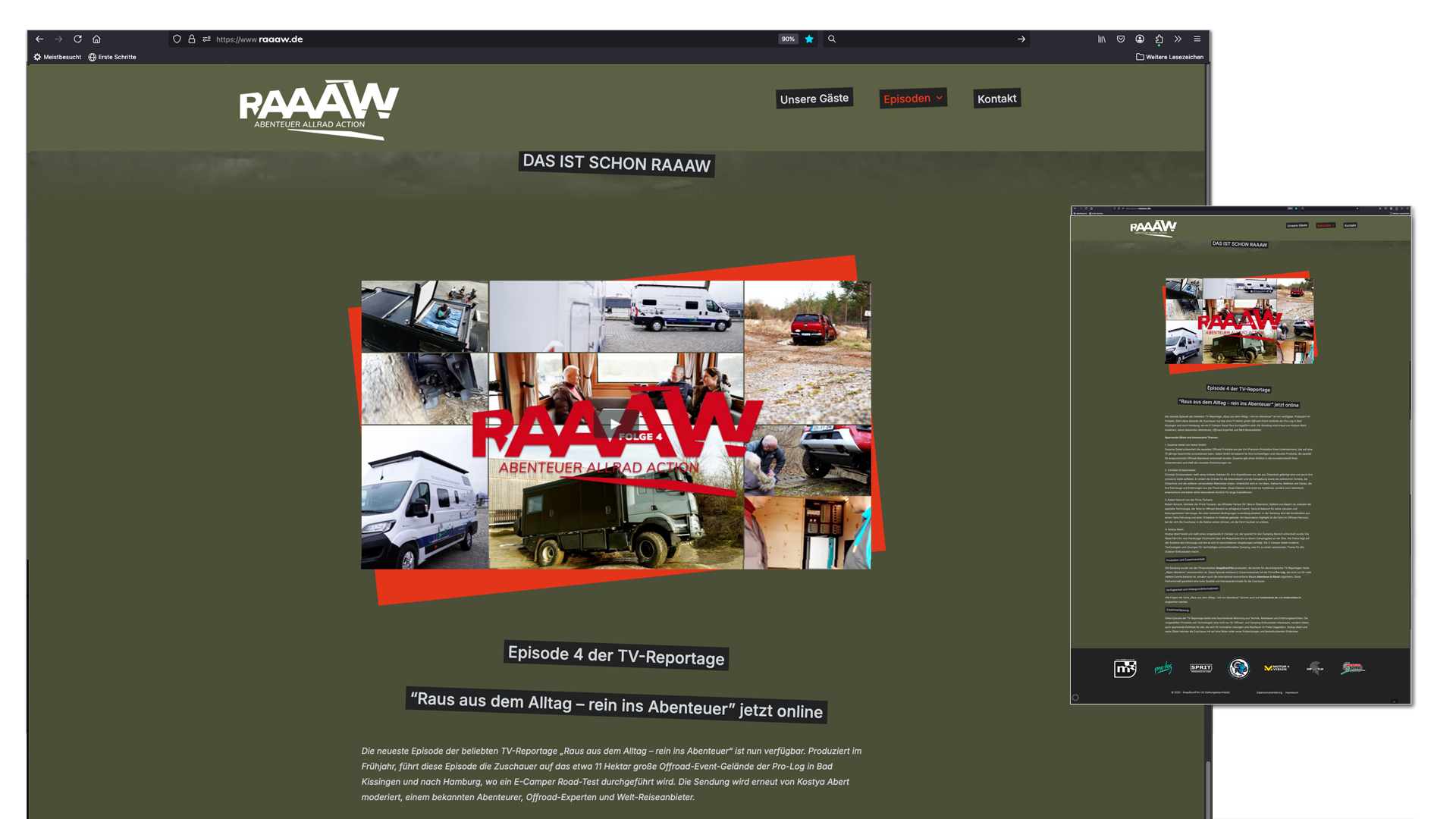 RAAAW 2Webseite TV Reportagen